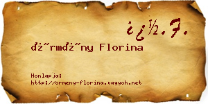 Örmény Florina névjegykártya